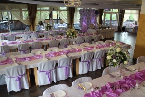 dekoracje weselne fioletowe